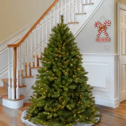 7Ft - 9Ft-National Tree Company Pre-Lit Artificial Full Christmas Tree, Green, Winchester Pine, White Lights, Includes Stand, 7.5 Feet