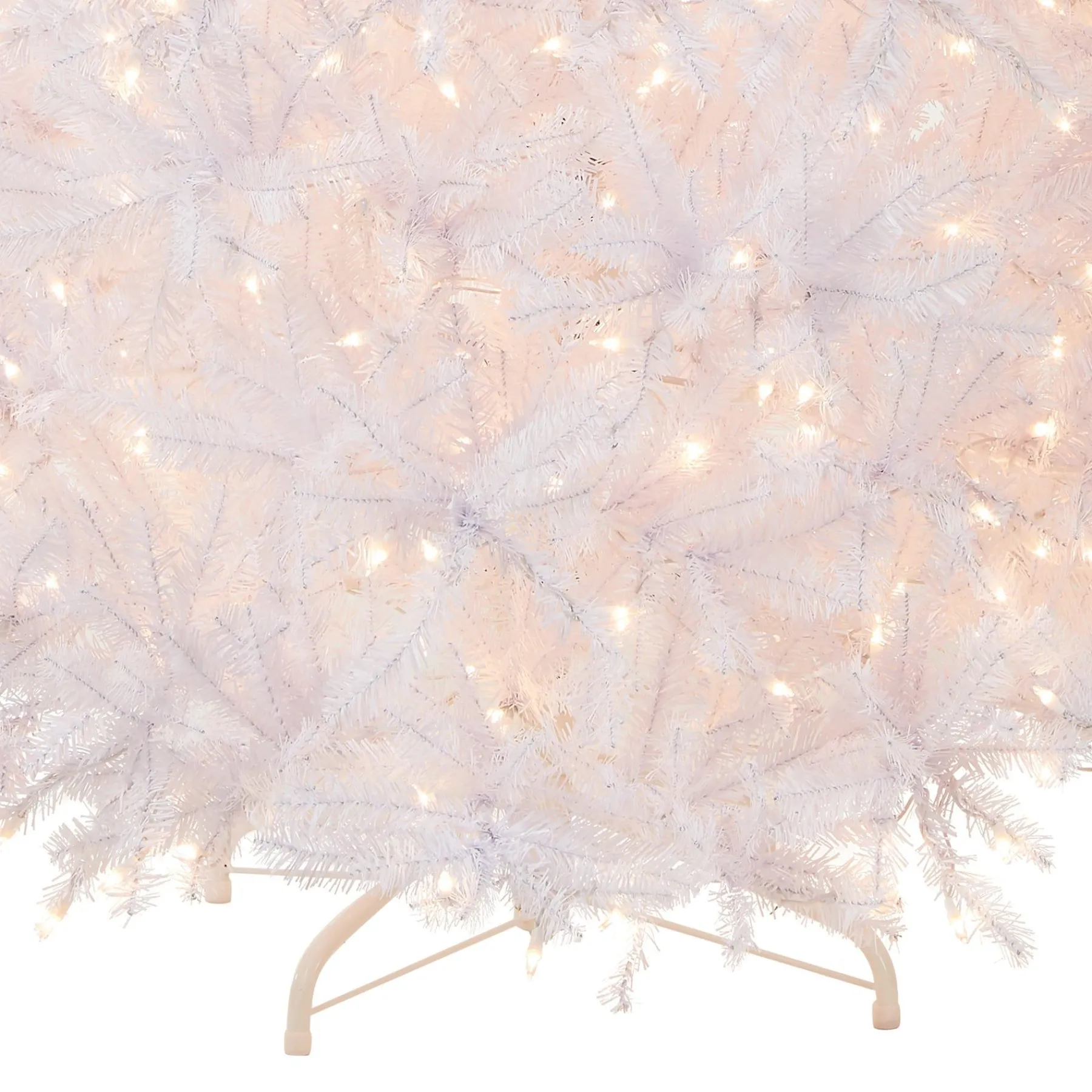 7Ft - 9Ft-National Tree Company Pre-Lit Artificial Full Christmas Tree, White, Dunhill Fir, White Lights, Includes Stand, 9 Feet