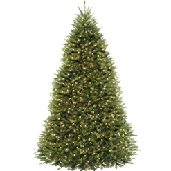7Ft - 9Ft-National Tree Company Pre-Lit Artificial Full Christmas Tree, Green, Dunhill Fir, Dual Color Led Lights, Includes Stand, 9 Feet