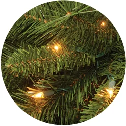 National Tree Company Full^Pre-Lit Artificial Full Christmas Tree, Green, Winchester Pine, Multicolor Lights, Includes Stand, 7.5 Feet