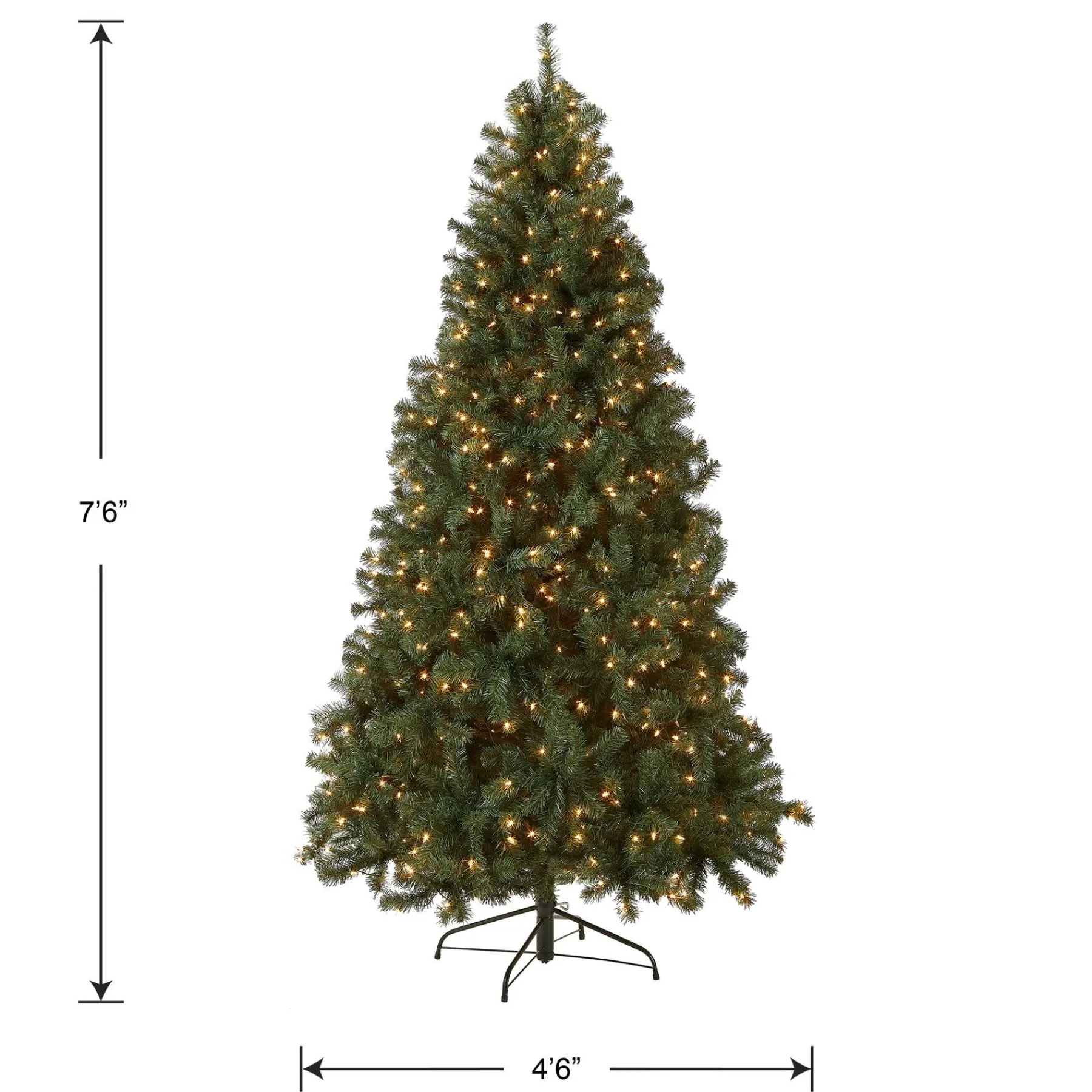 7Ft - 9Ft-National Tree Company Pre-Lit Artificial Full Christmas Tree, Blue, North Valley Spruce, White Lights, Includes Stand, 7.5 Feet