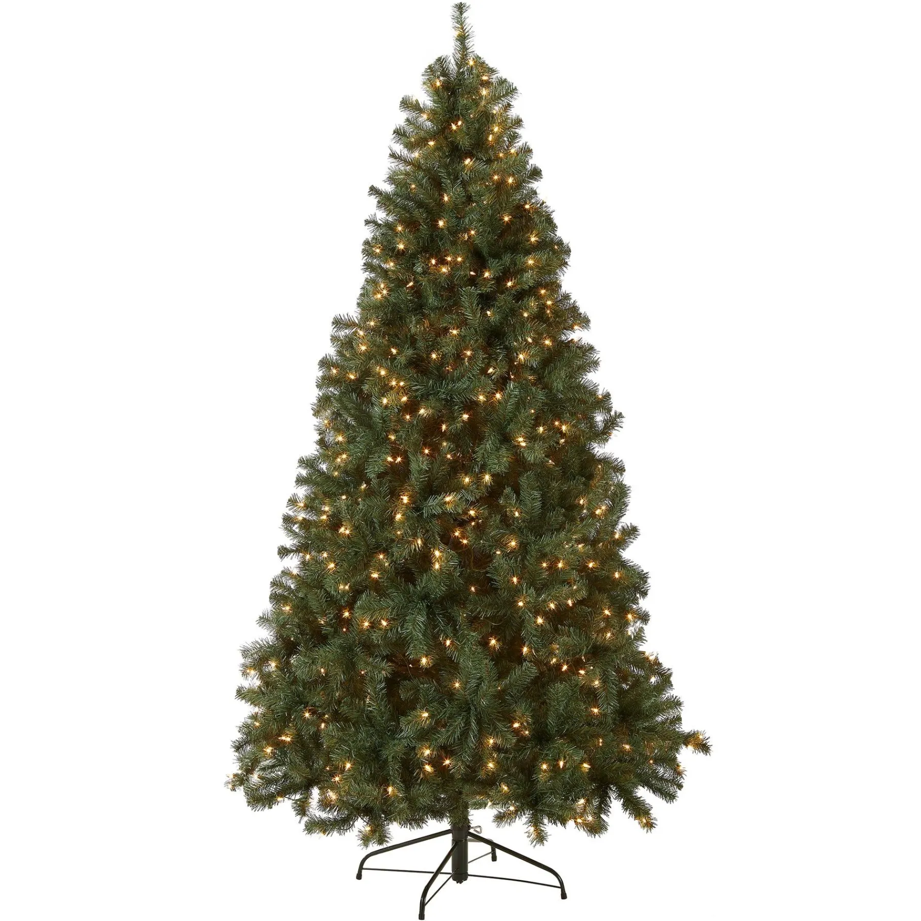 7Ft - 9Ft-National Tree Company Pre-Lit Artificial Full Christmas Tree, Blue, North Valley Spruce, White Lights, Includes Stand, 7.5 Feet