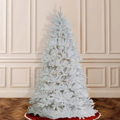 5Ft - 6Ft-National Tree Company Pre-Lit Artificial Full Christmas Tree, White, Dunhill Fir, White Lights, Includes Stand, 6.5 Feet