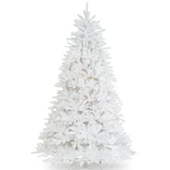 5Ft - 6Ft-National Tree Company Pre-Lit Artificial Full Christmas Tree, White, Dunhill Fir, White Lights, Includes Stand, 6.5 Feet