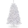 National Tree Company Full^Pre-Lit Artificial Full Christmas Tree, White, North Valley Spruce, White Lights, Includes Stand, 4.5 Feet