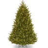 5Ft - 6Ft-National Tree Company Pre-Lit Artificial Medium Christmas Tree, Green, Natural Fraser Fir, White Lights, Includes Stand, 6.5 Feet