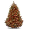 7Ft - 9Ft-National Tree Company Pre-Lit Artificial Medium Christmas Tree, Green, Natural Fraser Fir, Multicolor Lights, Includes Stand, 7.5 Feet
