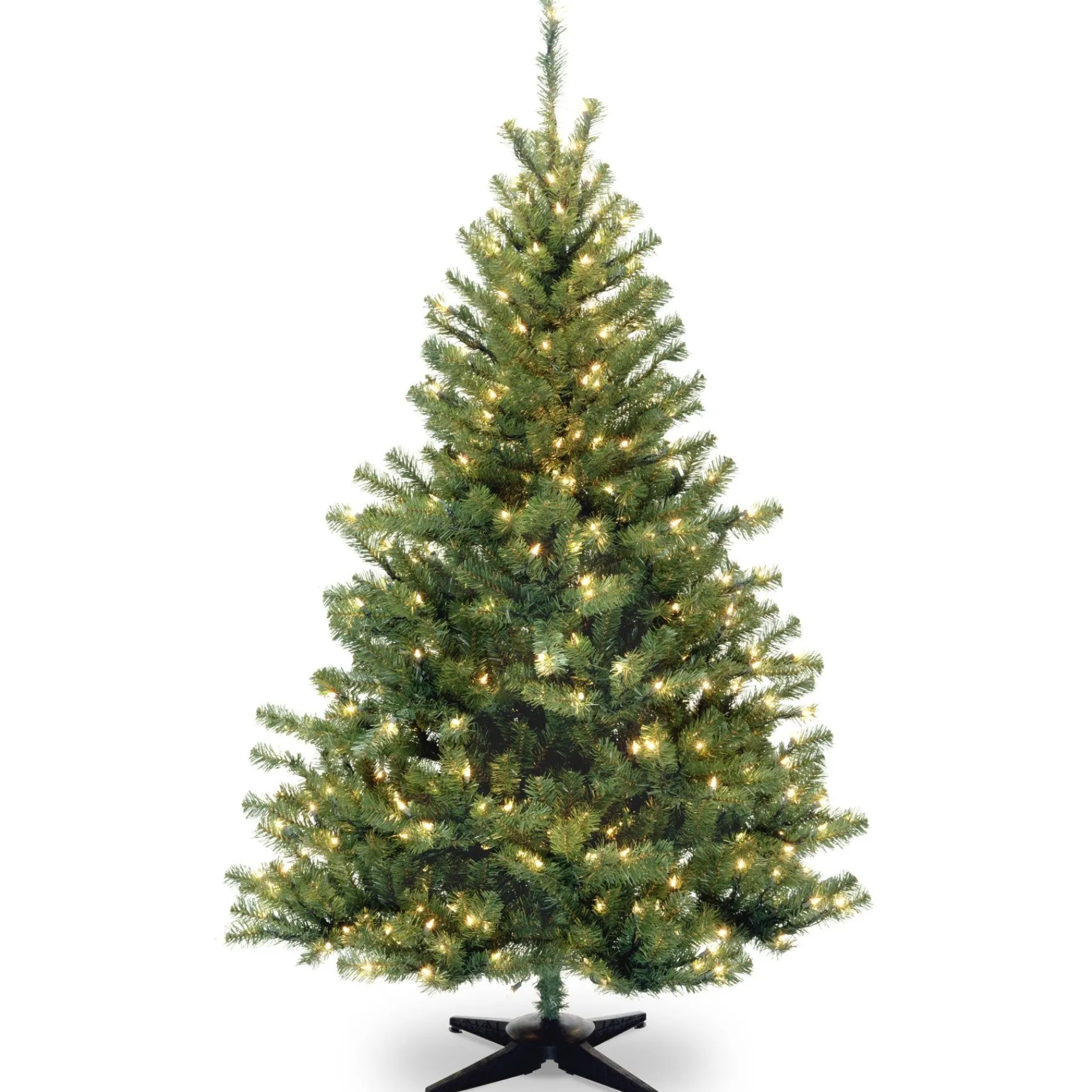 5Ft - 6Ft-National Tree Company Pre-Lit Artificial Medium Christmas Tree, Green, Kincaid Spruce, White Lights, Includes Stand, 6 Feet