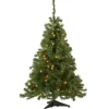 Full-National Tree Company Pre-Lit Artificial Mini Christmas Tree, Green, Kincaid Spruce, White Lights, Includes Stand, 4 Feet