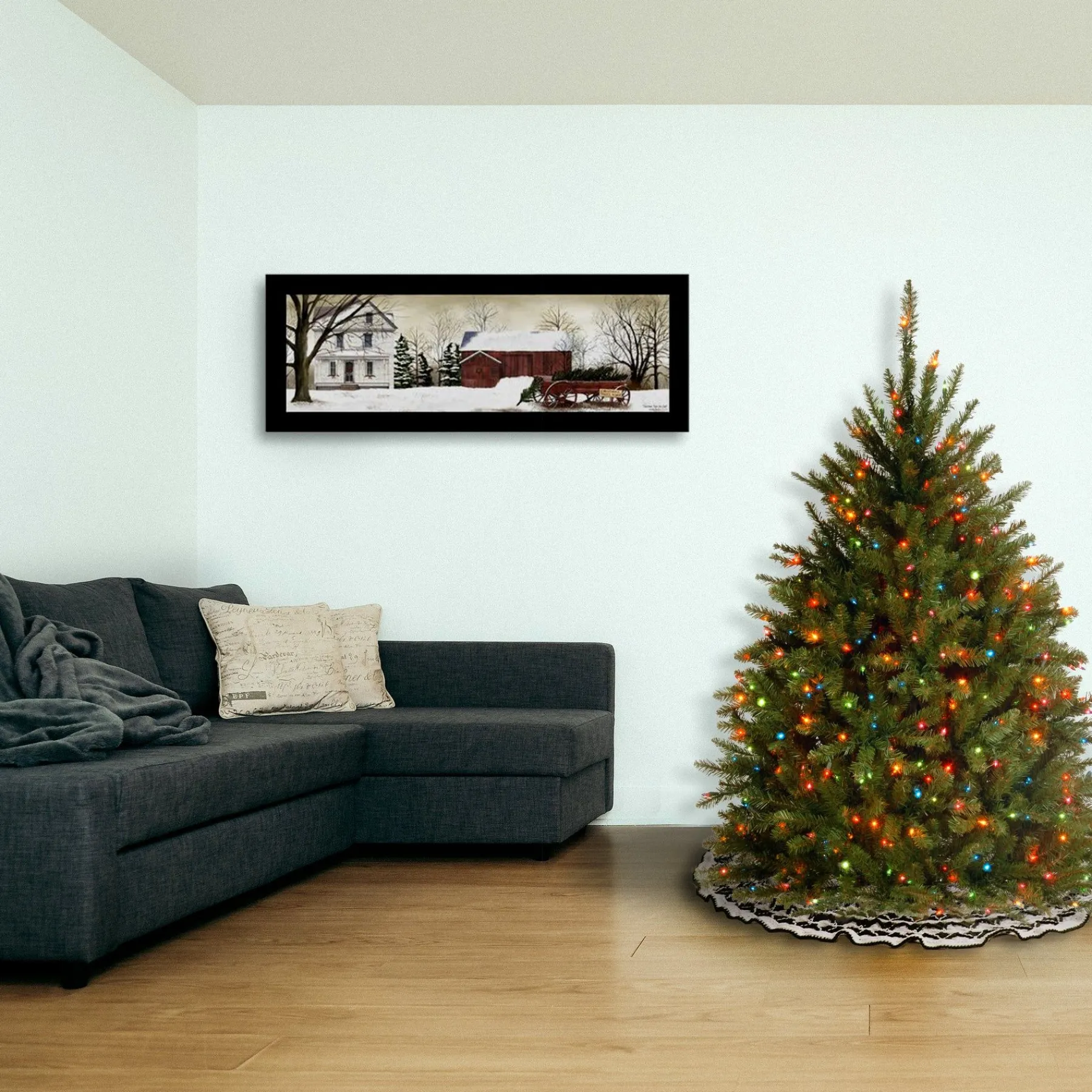 Multicolor-National Tree Company Pre-Lit Artificial Mini Christmas Tree, Green, Dunhill Fir, Multicolor Lights, Includes Stand, 4 Feet