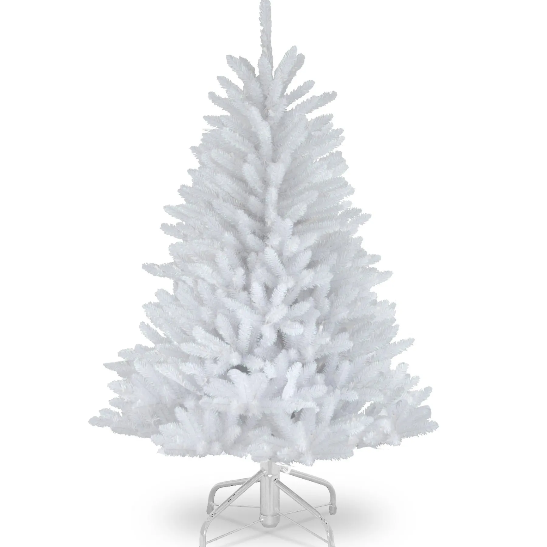 Unlit-National Tree Company Pre-Lit Artificial Mini Christmas Tree, White, Dunhill Fir, Unlit, Includes Stand, 4.5 Feet