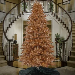 7Ft - 9Ft-National Tree Company Pre-Lit Artificial Rose Gold Christmas Tree, With Warm White Led Lights, Plug In, 9 Ft