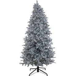 National Tree Company Full^Pre-Lit Artificial Silver Christmas Tree, With Cool White Led Lights, Plug In, 9 Ft