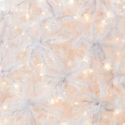 7Ft - 9Ft-National Tree Company Pre-Lit Artificial Slim Christmas Tree, White, North Valley Spruce, White Lights, Includes Stand, 7.5 Feet