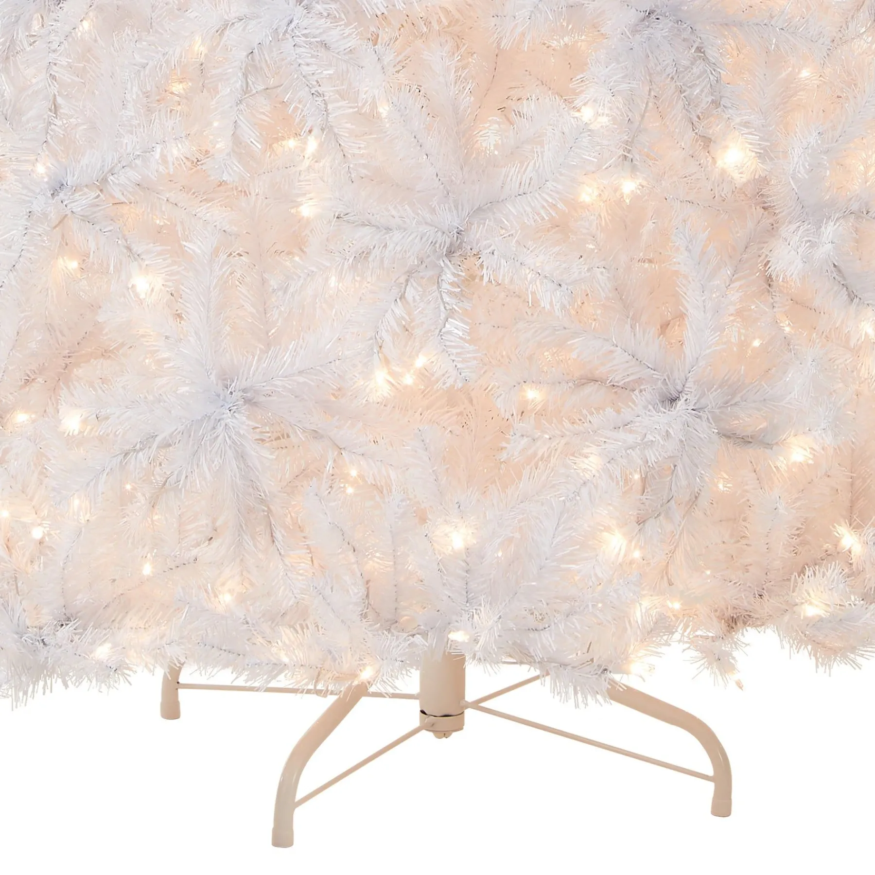 7Ft - 9Ft-National Tree Company Pre-Lit Artificial Slim Christmas Tree, White, North Valley Spruce, White Lights, Includes Stand, 7.5 Feet