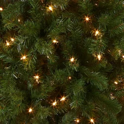7Ft - 9Ft-National Tree Company Pre-Lit Artificial Slim Christmas Tree, Green, North Valley Spruce, White Lights, Includes Stand, 7.5 Feet