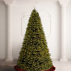 Full-National Tree Company Pre-Lit 'Feel Real' Artificial Giant Full Downswept Christmas Tree, Green, Douglas Fir, Dual Color Led Lights, Includes Stand And Powerconnect, 10 Feet