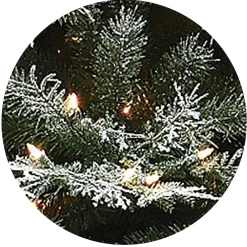 Full-National Tree Company Pre-Lit 'Feel Real' Artificial Christmas Tree, Snowy Stonington Fir, Green, Dual Color Led Lights, Includes Stand, 7.5 Feet