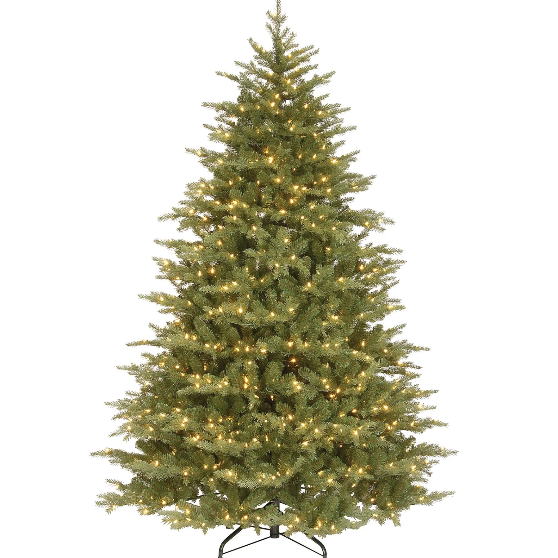 National Tree Company Full^Pre-Lit 'Feel Real' Artificial Medium Christmas Tree, Green, Nordic Spruce, White Lights, Includes Stand, 7.5 Feet