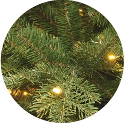 National Tree Company Full^Pre-Lit 'Feel Real' Artificial Medium Christmas Tree, Green, Nordic Spruce, White Lights, Includes Stand, 7.5 Feet