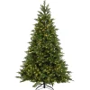 Full-National Tree Company Pre-Lit 'Feel Real' Artificial Christmas Tree, Huron Spruce, Green, Dual Color Led Lights, Includes Stand, 7.5 Feet