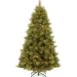 National Tree Company Full^Pre-Lit 'Feel Real' Artificial Christmas Tree, Arcadia Pine, Green, Dual Color Led Lights, Includes Stand, 7.5 Feet