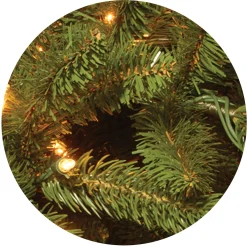 Slim-National Tree Company Pre-Lit 'Feel Real' Artificial Slim Christmas Tree, Grande Fir, Green, White Lights, Includes Stand, 7.5 Feet