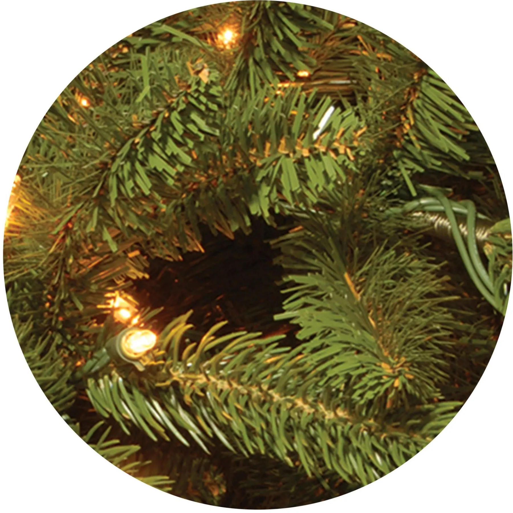 Slim-National Tree Company Pre-Lit 'Feel Real' Artificial Slim Christmas Tree, Grande Fir, Green, White Lights, Includes Stand, 7.5 Feet