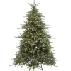 National Tree Company Full^Pre-Lit 'Feel Real' Artificial Christmas Tree, Ponderosa Fir, Blue, Dual Color Led Lights, Includes Stand, 7.5 Feet
