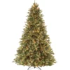 7Ft - 9Ft-National Tree Company Pre-Lit 'Feel Real' Artificial Medium Christmas Tree, Gren, Tiffany Fir, White Lights, Includes Stand, 7.5 Feet