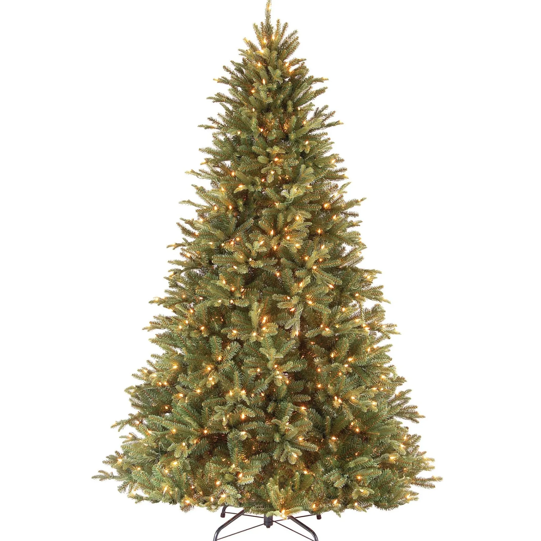 7Ft - 9Ft-National Tree Company Pre-Lit 'Feel Real' Artificial Medium Christmas Tree, Gren, Tiffany Fir, White Lights, Includes Stand, 7.5 Feet