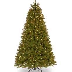 National Tree Company Full^Pre-Lit 'Feel Real' Artificial Christmas Tree, Bayberry Spruce, Green, Dual Color Led Lights, Includes Stand, 9 Feet
