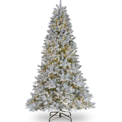 Full-National Tree Company Pre-Lit 'Feel Real' Artificial Christmas Tree, Iceland Fir, Green, Cosmic Led Lights, Includes Stand, 6.5 Feet