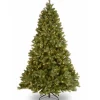 7Ft - 9Ft-National Tree Company Pre-Lit 'Feel Real' Artificial Full Downswept Christmas Tree, Green, Douglas Fir, White Lights, Includes Stand, 7 Feet
