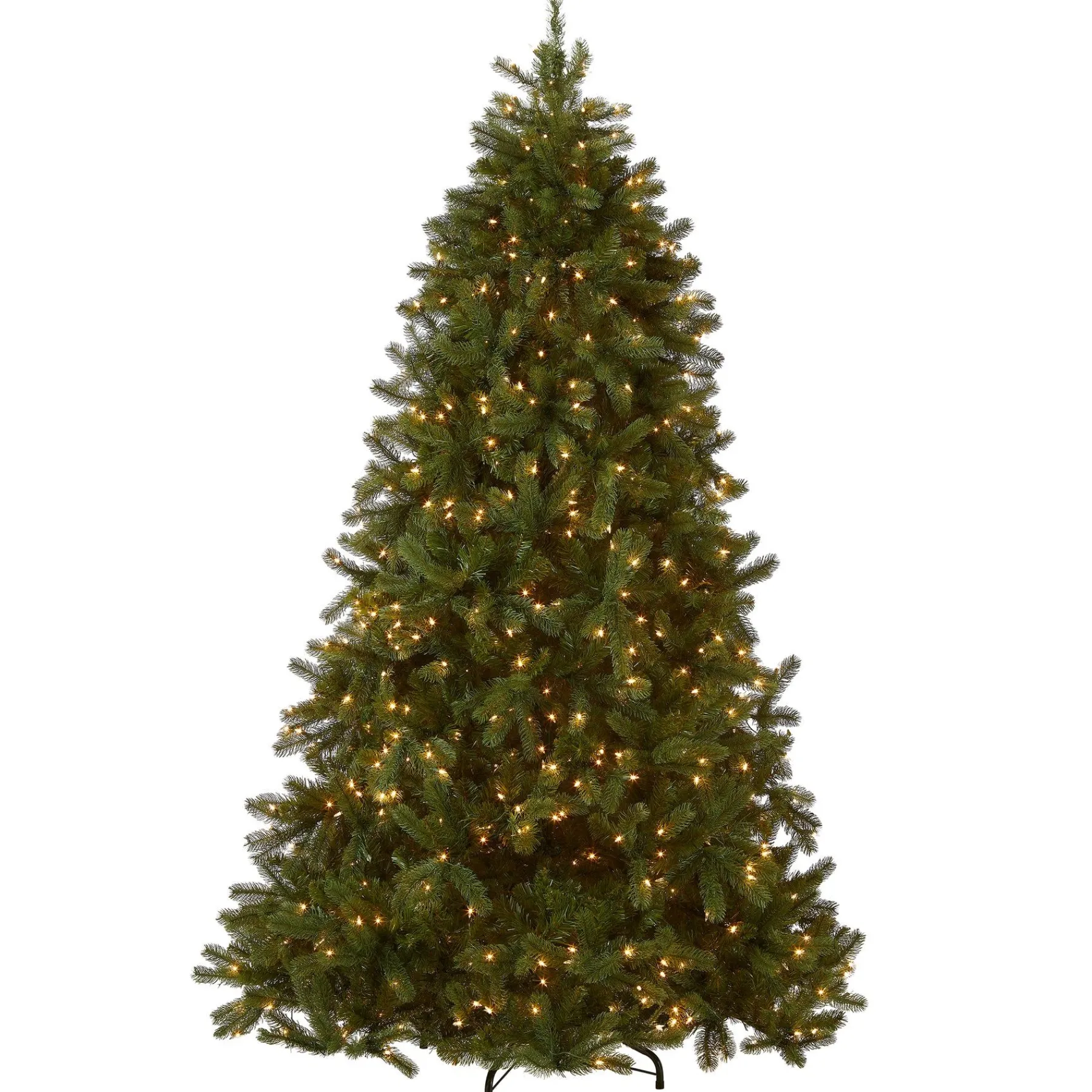 7Ft - 9Ft-National Tree Company Pre-Lit 'Feel Real' Artificial Full Downswept Christmas Tree, Green, Douglas Fir, White Lights, Includes Stand, 7 Feet