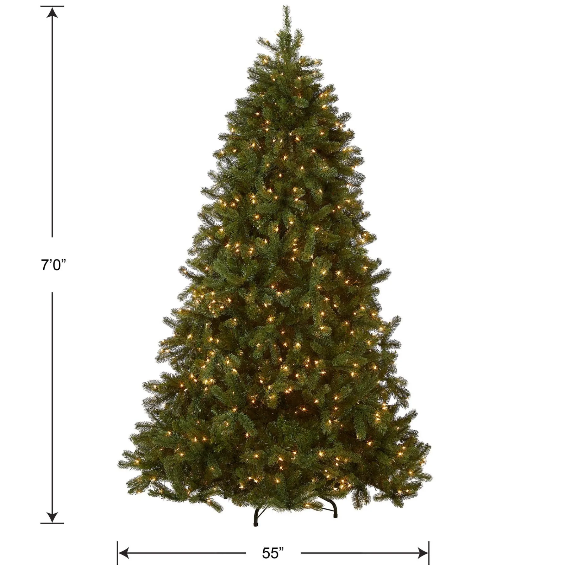 7Ft - 9Ft-National Tree Company Pre-Lit 'Feel Real' Artificial Full Downswept Christmas Tree, Green, Douglas Fir, White Lights, Includes Stand, 7 Feet