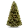 5Ft - 6Ft-National Tree Company Pre-Lit 'Feel Real' Artificial Full Downswept Christmas Tree, Green, Douglas Fir, White Lights, Includes Stand, 6 Feet