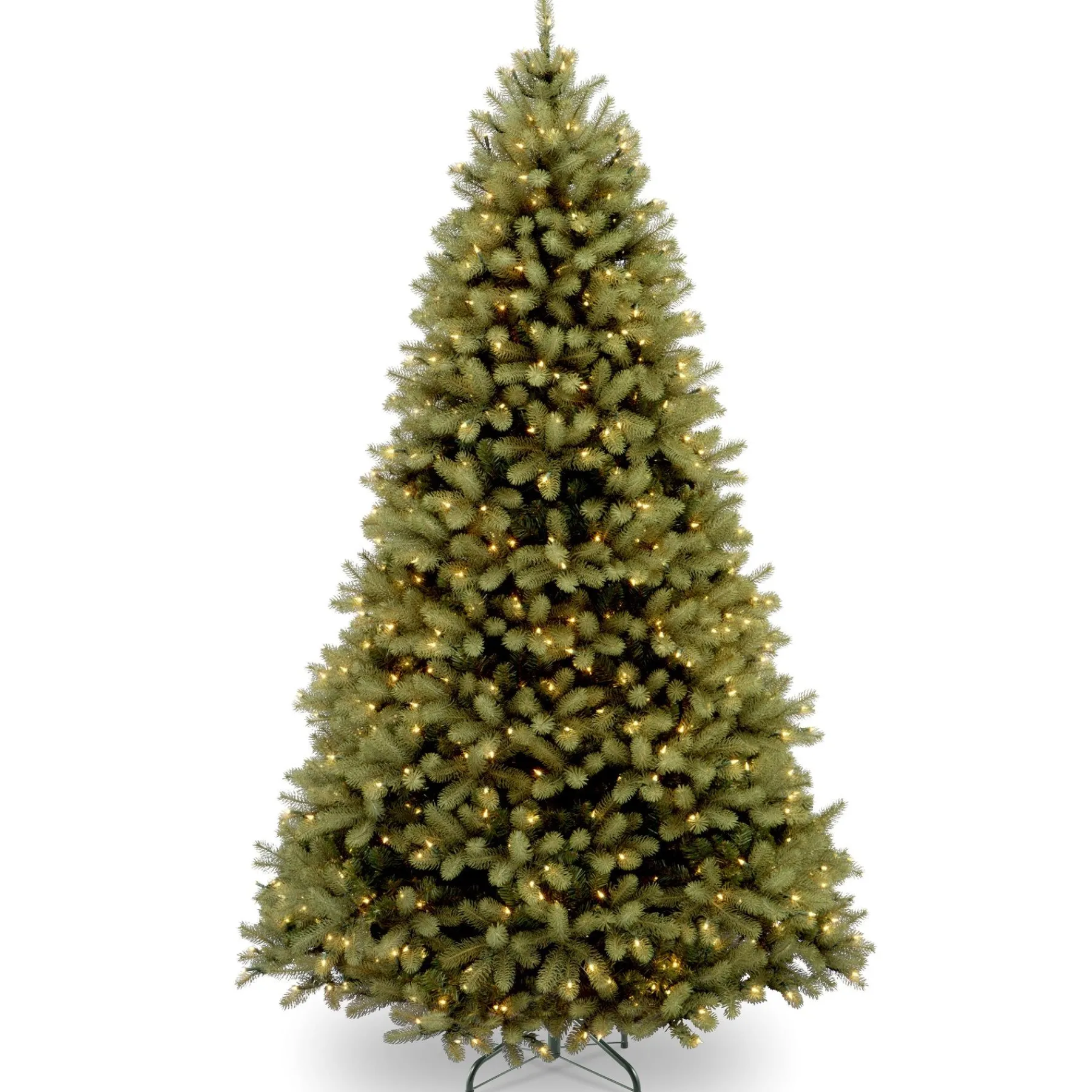 5Ft - 6Ft-National Tree Company Pre-Lit 'Feel Real' Artificial Full Downswept Christmas Tree, Green, Douglas Fir, White Lights, Includes Stand, 6 Feet