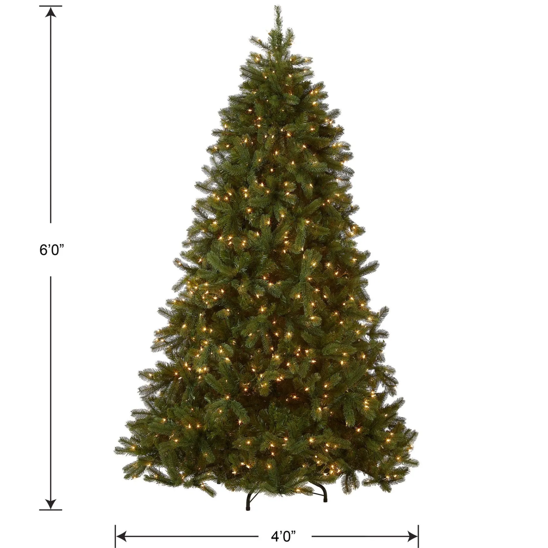 5Ft - 6Ft-National Tree Company Pre-Lit 'Feel Real' Artificial Full Downswept Christmas Tree, Green, Douglas Fir, White Lights, Includes Stand, 6 Feet