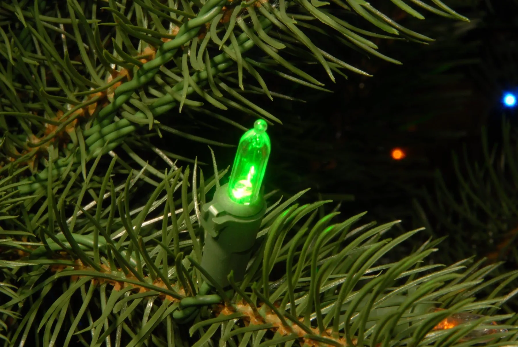 Slim-National Tree Company Pre-Lit 'Feel Real' Artificial Giant Slim Downswept Christmas Tree, Green, Douglas Fir, Dual Color Led Lights, Includes Stand, 12 Feet