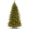7Ft - 9Ft-National Tree Company Pre-Lit 'Feel Real' Artificial Slim Christmas Tree, Green, Nordic Spruce, Dual Color Led Lights, Includes Stand, 7.5 Feet