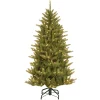 National Tree Company Slim^Pre-Lit 'Feel Real' Artificial Slim Christmas Tree, Green, Natural Fraser Fir, White Lights, Includes Stand, 4.5 Feet