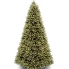 Full-National Tree Company Pre-Lit 'Feel Real' Artificial Full Downswept Christmas Tree, Green, Douglas Fir, Dual Color Led Lights, Includes Stand And Powerconnect, 9 Feet