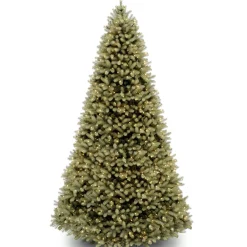 Full-National Tree Company Pre-Lit 'Feel Real' Artificial Full Downswept Christmas Tree, Green, Douglas Fir, Dual Color Led Lights, Includes Stand And Powerconnect, 9 Feet