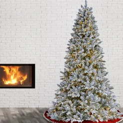 5Ft - 6Ft-National Tree Company Pre-Lit 'Feel Real' Artificial Christmas Tree, Iceland Fir, Green, Cosmic Led Lights, Includes Stand, 6.5 Feet