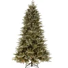 National Tree Company Full^Pre-Lit 'Feel Real' Artificial Christmas Tree, Frosted Geneva, Green, White Lights, Includes Stand, 7.5 Feet