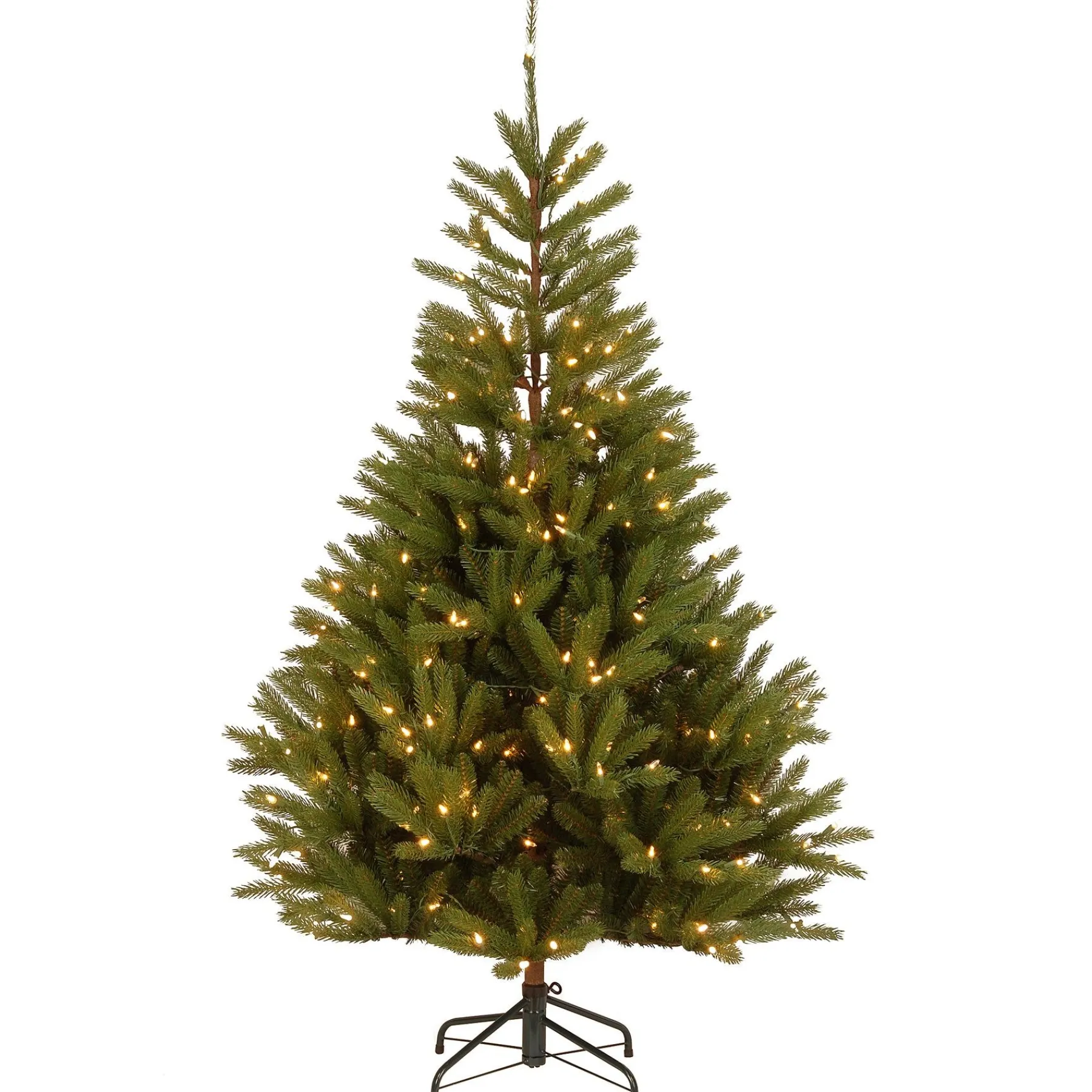 7Ft - 9Ft-National Tree Company Pre-Lit 'Feel Real' Artificial Christmas Tree, Topeka Spruce, Green, White Lights, Includes Stand, 7.5 Feet