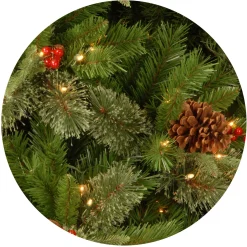 7Ft - 9Ft-National Tree Company Pre-Lit 'Feel Real' Artificial Slim Christmas Tree, Colonial Fir, Green, White Lights, Includes Stand, 7.5 Feet