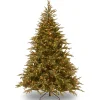 Full-National Tree Company Pre-Lit 'Feel Real' Artificial Full Christmas Tree, Green, Frasier Grande, Dual Color Led Lights, Includes Stand, 7.5 Feet