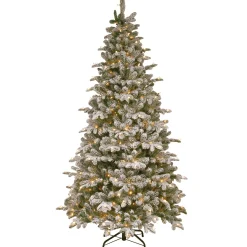 7Ft - 9Ft-National Tree Company Pre-Lit 'Feel Real' Artificial Christmas Tree, Everest Fir, Green, White Lights, Includes Stand, 7.5 Feet